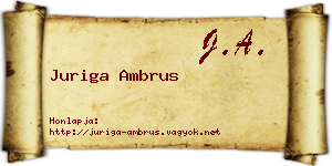 Juriga Ambrus névjegykártya